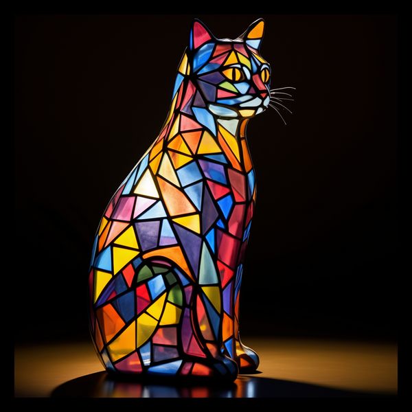 Plakat 40x40cm Koci Witraż zdjęcie 2
