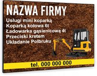 TABLICZKA REKLAMOWA szyld z dibondu nadruk 40x30 USŁUGI MINIKOPARKĄ