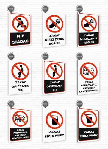 Tabliczka znak informacyjny 20x15 Biała ZAKAZ SKAKANIA DO WODY Nierdzewna na Arena.pl