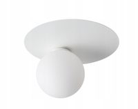 Lampa sufitowa biała okrągła ozdobna szklana biała kula do sypialni Sigma