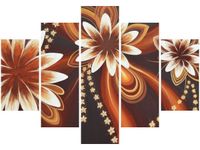 105CM 150CM OBRAZ 5 ELEM WIRUJĄCE KWIATY DRUK