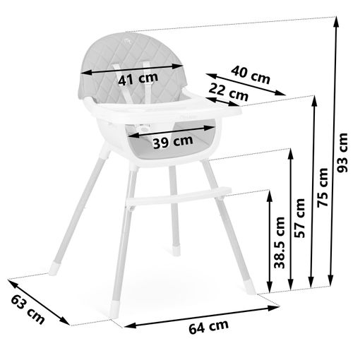 Krzesełko do karmienia Nukido Lilo szare na Arena.pl