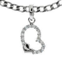 SREBRNY WISIOREK SERDUSZKO Z CYRKONIAMI PRÓBA SREBRA 925