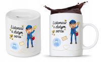 Dla Listonosza Zestaw Kubek + Skarbonka Prezent Z Nadrukiem Ze Zdjęciem