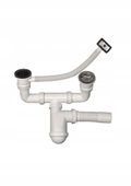 syfon zlewozmywakowy 2 komorowy - z przelewem elastycznym. - hj/s2011