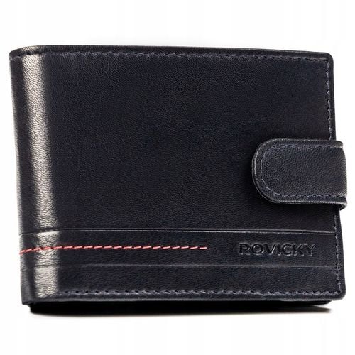 ROVICKY portfel skórzany męski poziomy zapinany RFID na prezent na Arena.pl