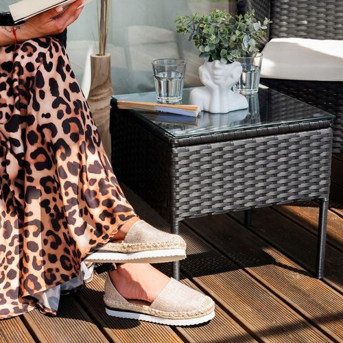 ZESTAW MEBLI OGRODOWYCH KOMPLET STOLIK FOTELE TECHNORATTAN NA TARAS BALKON na Arena.pl