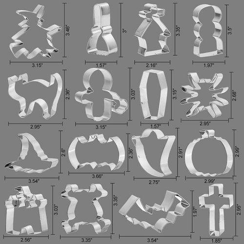 Zestaw 16 foremek do ciastek na Halloween INOX na Arena.pl