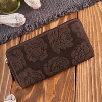 portfel damski skórzany brązowy w kwiaty rfid paolo peruzzi t-115-hbr