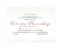 Certyfikat Pamiątka Wieczór Panieński Rose Gold