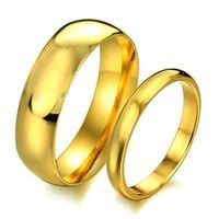 OBRĄCZKI ŚLUBNE Klasyczne ZŁOTE 18k Stal 316L PARA (6 mm, 4 mm)