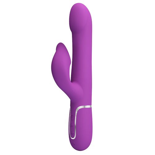 silikonowy wibrator do pochwy z wypustką na łechtaczkę, kulki rotacyjne na Arena.pl