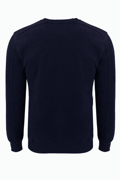 Sweter ze skórką Arsen granatowy Rozmiar - L zdjęcie 2