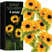 4x OGRODOWA ZEWNĘTRZNA LAMPA LAMPKA SOLARNA LED wbijana kwiat SŁONECZNIKI