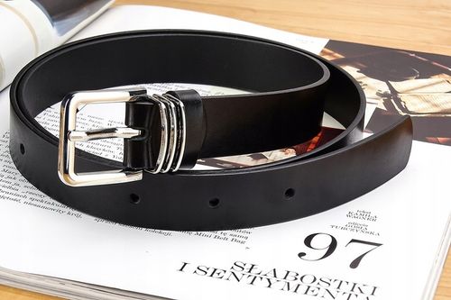 Pasek skórzany CZARNY DAMSKI SKÓRA NATURALNA 130CM GRACIO na Arena.pl