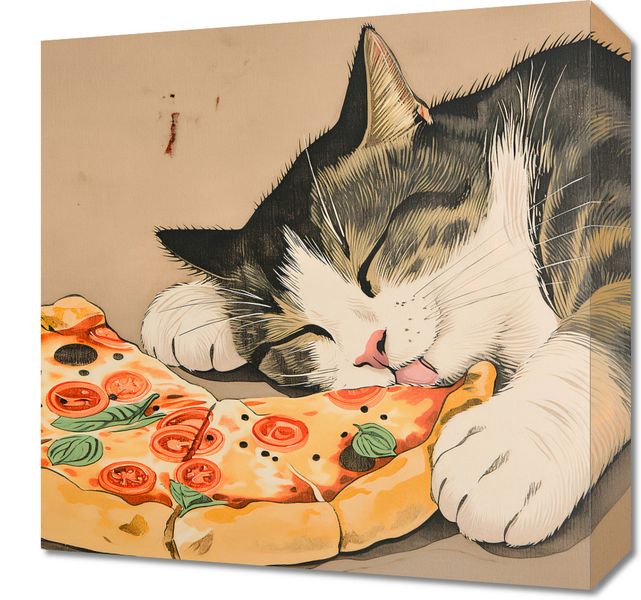 Obraz 40x40cm Pizza Dla Kota zdjęcie 1