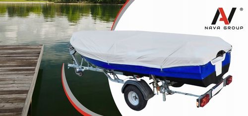 Pokrowiec plandeka osłona przykrycie na łódź łódkę wędkarską 210g 420-450cm na Arena.pl