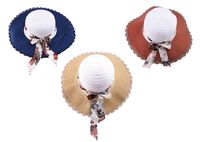 kapelusz damski 2 kolory wstążka w kwiaty