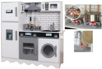 WIELKA DREWNIANA KUCHNIA DŹWIĘK ŚWIATŁO KRAN WODA DLA DZIECI WODA Z KRANU