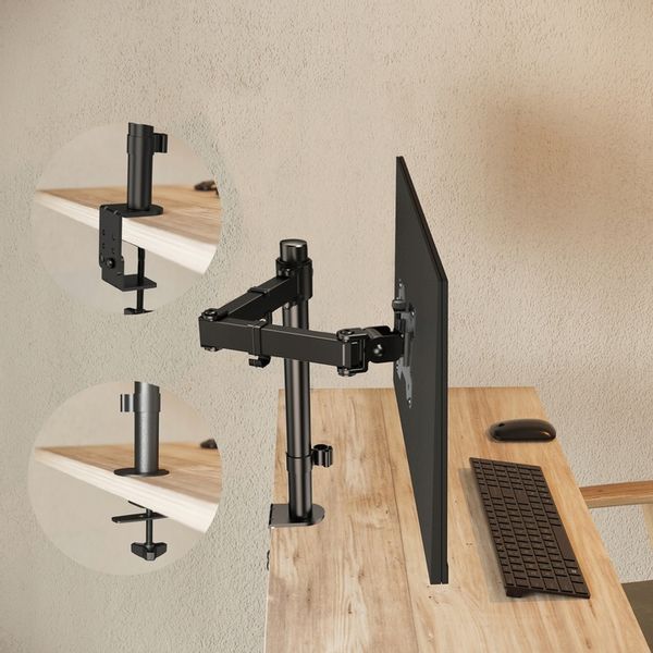 Regulowany Uchwyt Biurkowy do Monitora LCD 13"-27" Solidny Certyfikowany zdjęcie 9