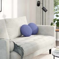 Poduszki na siedziska 2 pcs Niebieski dżins Ø30 x 13 cm tkanina