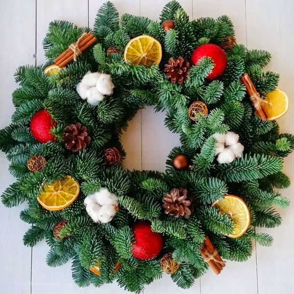 Wianek świerkowy zielony 30 cm zdjęcie 13