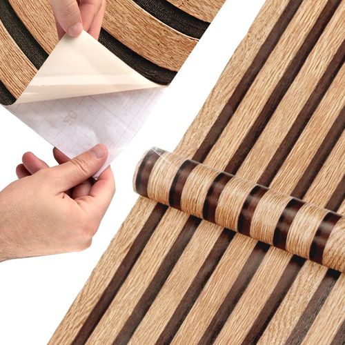 Tapeta Lamel Samoprzylepna Panele Ścienne 3D Okleina Lamele Brąz Drewno 10m na Arena.pl