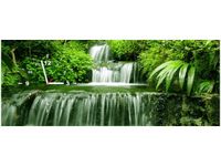 100X40CM ZEGAR WODOSPAD LESIE DESZCZOWYM OBRAZ