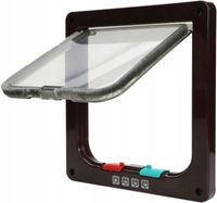 DRZWI Z KLAPĄ DLA PSA KOTA DRZWICZKI WAHADŁOWE KLAPA 4 SPOSOBY BRĄZ S