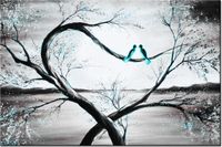 100 70CM OBRAZ PŁÓTNO W TURKUSOWYM ŚWIETLE KSIĘŻYCA PŁÓTNO RAMA