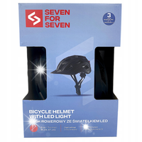 SEVEN FOR SEVEN kask rowerowy lampka LED regulowany M 54-57 cm Czarny Lekki