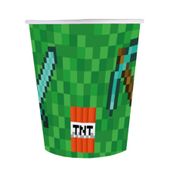 Kubeczki papierowe piksele TNT urodziny Minecraft 250ml 6szt.