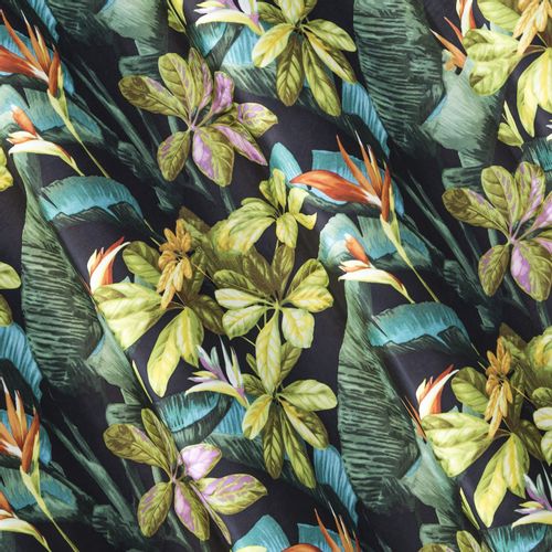 Zasłona gotowa na przelotkach LIVY 140x250 Design91 czarna w roślinny wzór na Arena.pl