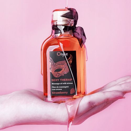 Olejek do masażu erotycznego ciała JADALNY truskawkowy ROZGRZEWAJĄCY 100 ml na Arena.pl