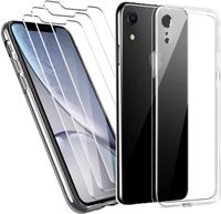 Etui iPhone XR LYZXMY silikon + 3x szkło hartowane, przezroczyste TPU