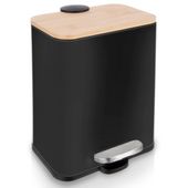 Kosz na śmieci z pedałem stalowy czarny wąski BLACK 5 l