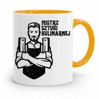 Kubek Żółty Dla Kucharza Mistrz Sztuki Kulinarnej Z Nadrukiem Ze Zdjęciem