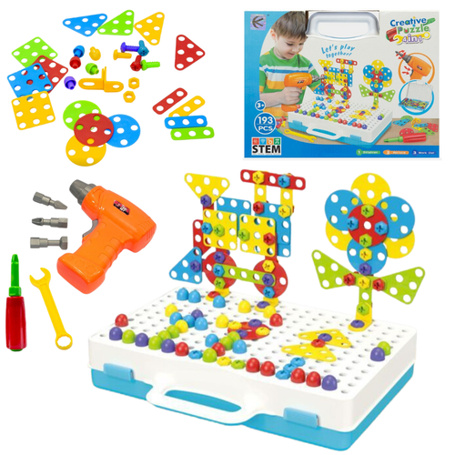 Puzzle konstrukcyjne w walizce z narzędziami, 193 elementy na Arena.pl