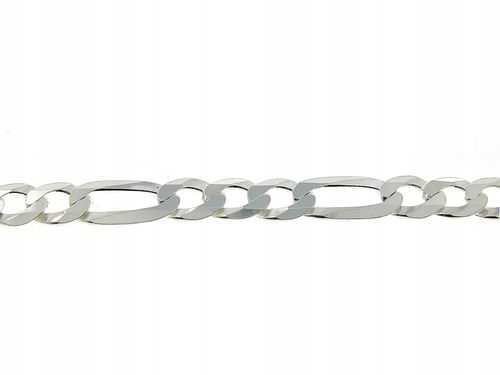 ŁAŃCUSZEK MĘSKI SREBRNY 925 SZEROKI ELEGANCKI FIGARO PEŁNY + GRAWER SREBRO na Arena.pl