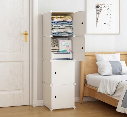 SZAFA MODUŁOWA GARDEROBA UBRANIOWA BIAŁA REGAŁ SŁUPEK ZAMKNIĘTY 4 na Arena.pl