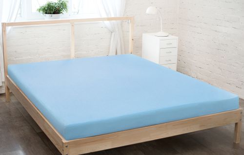 Prześcieradło frotte z gumką 90x200 błękitny GRUBE na Arena.pl