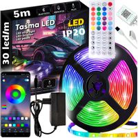 taśma led rgb 5 m 150 led neon lampki kontroler muzyczny pilot aplikacja