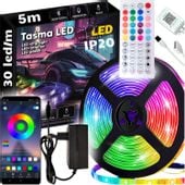 taśma led rgb 5 m 150 led neon lampki kontroler muzyczny pilot aplikacja