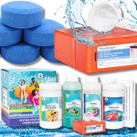 ZESTAW 5W1 ŚRODKÓW DEZYNFEKCJA BASENÓW CHLOR ANTYGLON KOREKCJA PH+PORADNIK