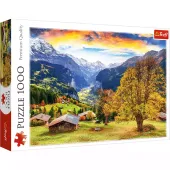 Puzzle krajobraz górski Malownicza alpejska wioska – Trefl 1000 elementów