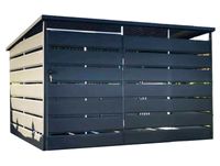 Wiata śmietnikowa spad tył 2,5x1,5m Antracyt Schowek GP171