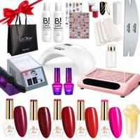 Zestaw do hybryd 5x MOLLY NAILS lakiery top baza lampa frezarka pochłaniacz