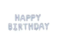 Zestaw balonów foliowych, napis "Happy Birthday", holograficzny, 40 cm