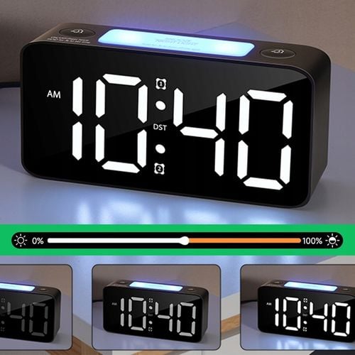 ELEKTRONICZNY BUDZIK LED ZEGAR STOŁOWY STOJĄCY RGB GŁOŚNY CZAS ALARM LAMPKA na Arena.pl