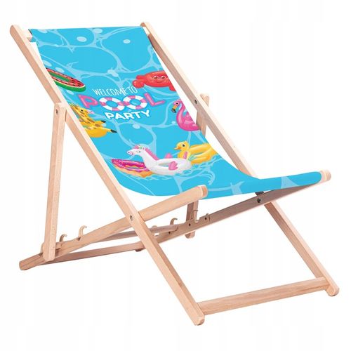 Leżak Drewniany Plażowy z Nadrukami Tukany Bukowe Leżaki KN140 na Arena.pl